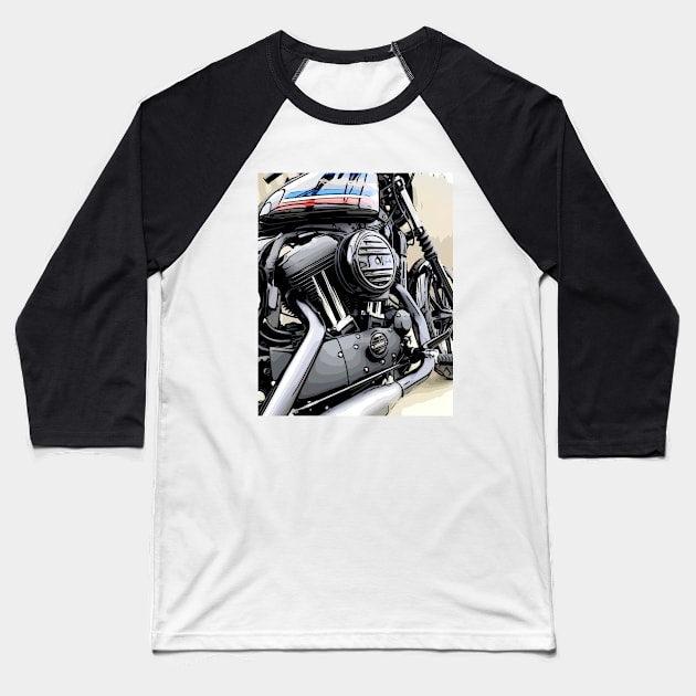 Motorcycle sportster Baseball T-Shirt by MarkoShirt